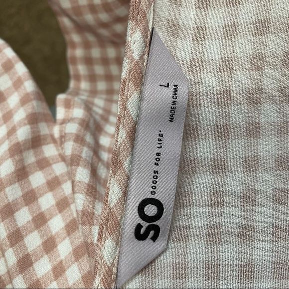 SO NWT pink & white cropped peasant top blouse size large - Picture 5 of 7